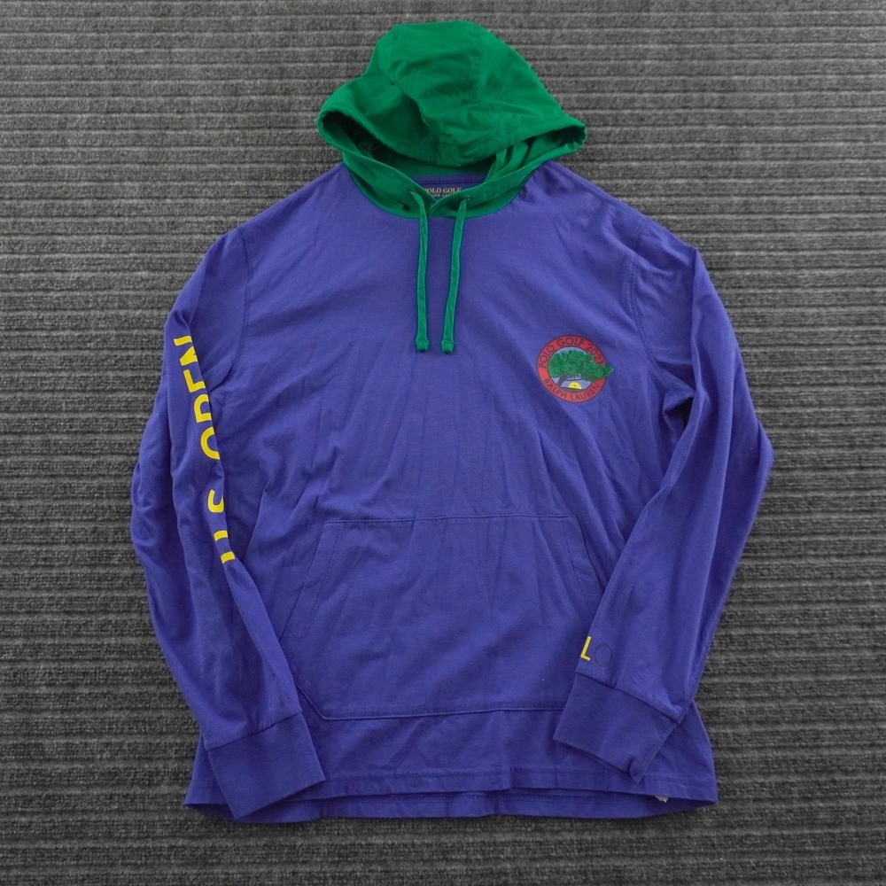 NWT Polo Golf Ralph Lauren Hoodie Mens Medium Purple 2021 US Open Graphic